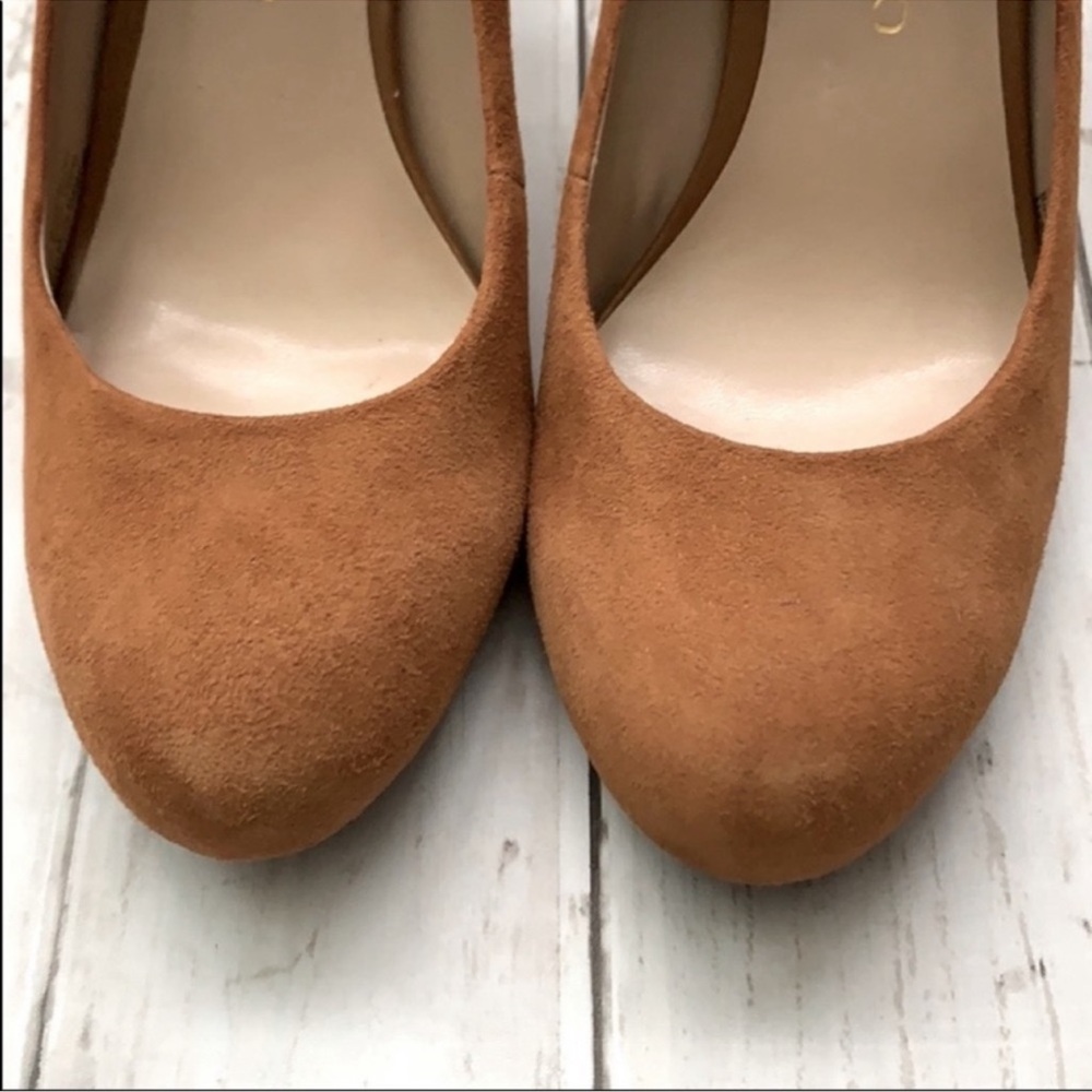 Franco Sarto Denise Suede Pumps Block Heel Hidden Platform - Picture 4 of 8